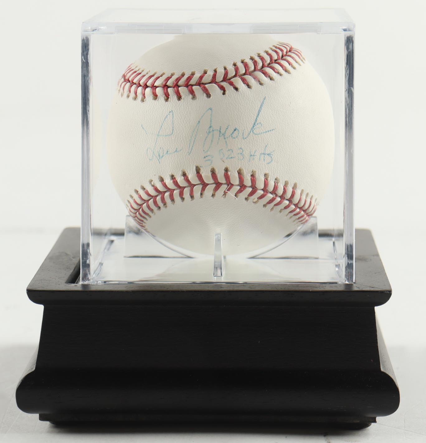 Lou Brock Signed OML Baseball With Display Case Inscribed "3,023 hits" (MLB & Steiner) at PristineAuction.com Lou Brock Signed OML Baseball With Display Case Inscribed "3,023 hits" (MLB & Steiner) at PristineAuction.com
