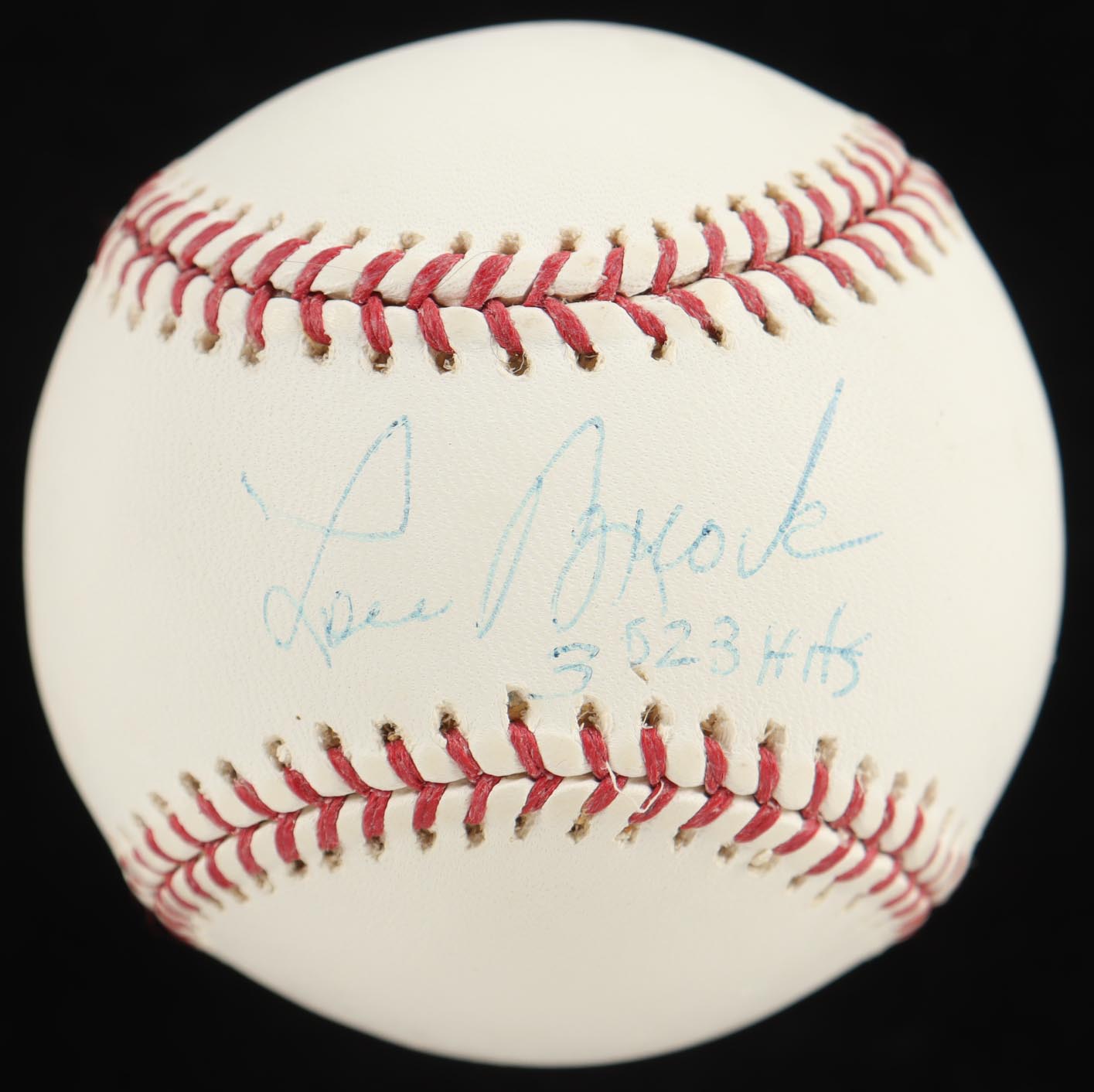 Lou Brock Signed OML Baseball With Display Case Inscribed "3,023 hits" (MLB & Steiner) at PristineAuction.com Lou Brock Signed OML Baseball With Display Case Inscribed "3,023 hits" (MLB & Steiner) at PristineAuction.com