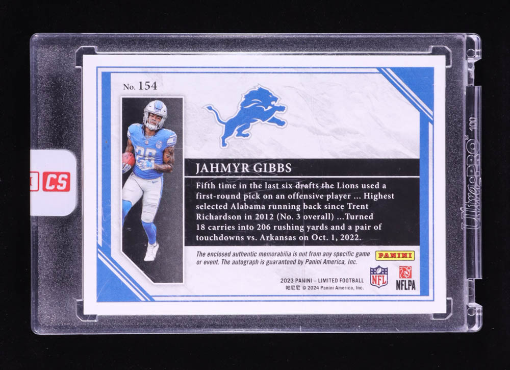 Jahmyr Gibbs 2023 Limited #154 JSY AU EXCH RC #20/99 at PristineAuction.com Jahmyr Gibbs 2023 Limited #154 JSY AU EXCH RC #20/99 at PristineAuction.com