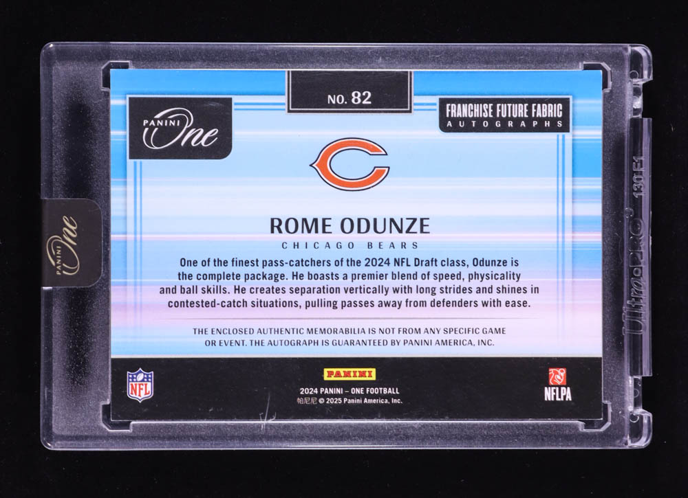 Rome Odunze 2024 Panini One #82 JSY AU RC #72/99 at PristineAuction.com Rome Odunze 2024 Panini One #82 JSY AU RC #72/99 at PristineAuction.com