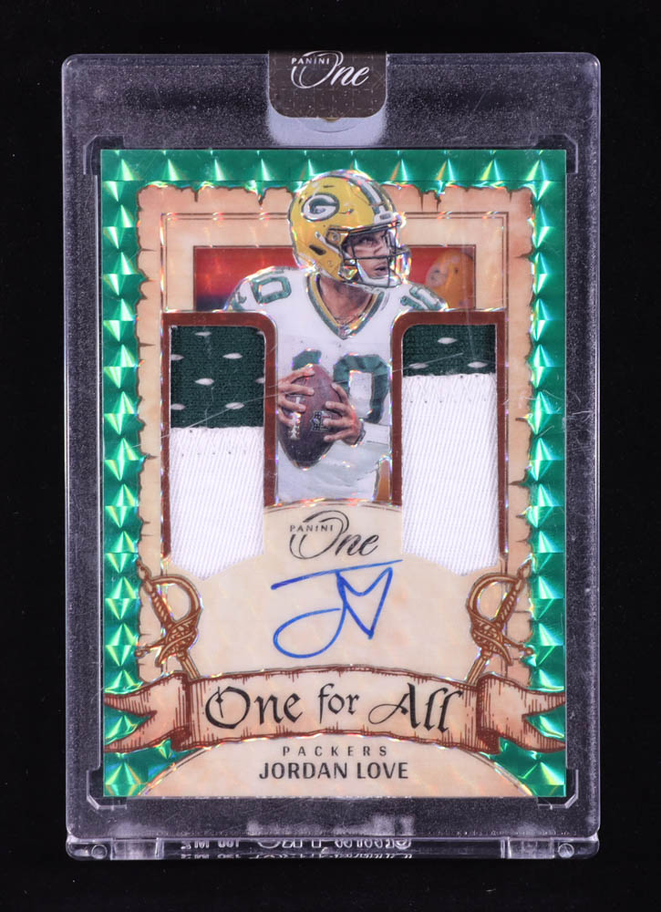 Jordan Love 2023 Panini One One For All Patch Autographs Green #341 #27/49 at PristineAuction.com Jordan Love 2023 Panini One One For All Patch Autographs Green #341 #27/49 at PristineAuction.com