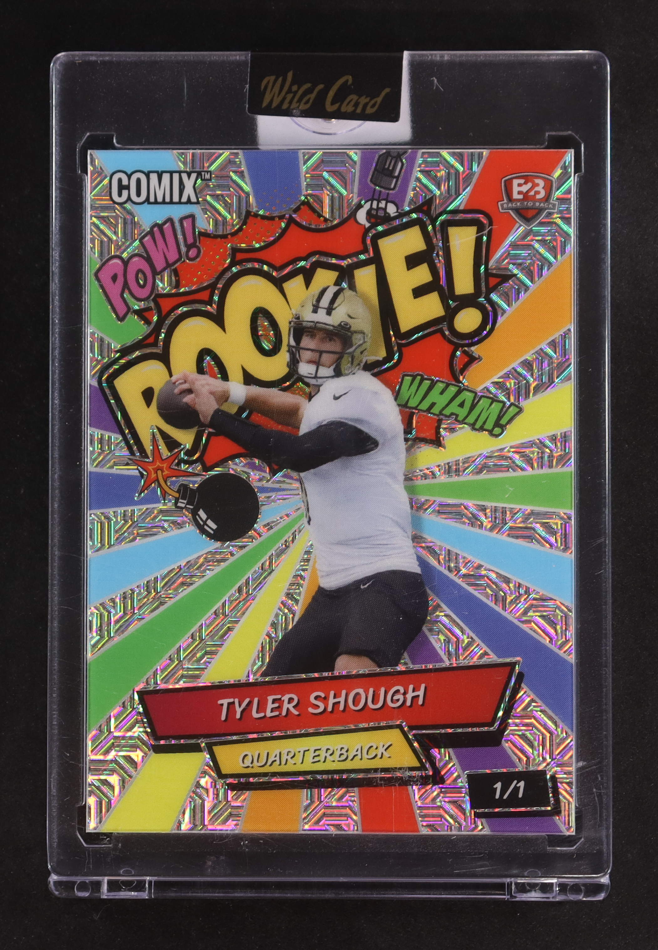 Tyler Shough / Drew Brees 2025 Wild Card Comix #CB2B-TSD8 RC #1/1 at PristineAuction.com Tyler Shough / Drew Brees 2025 Wild Card Comix #CB2B-TSD8 RC #1/1 at PristineAuction.com