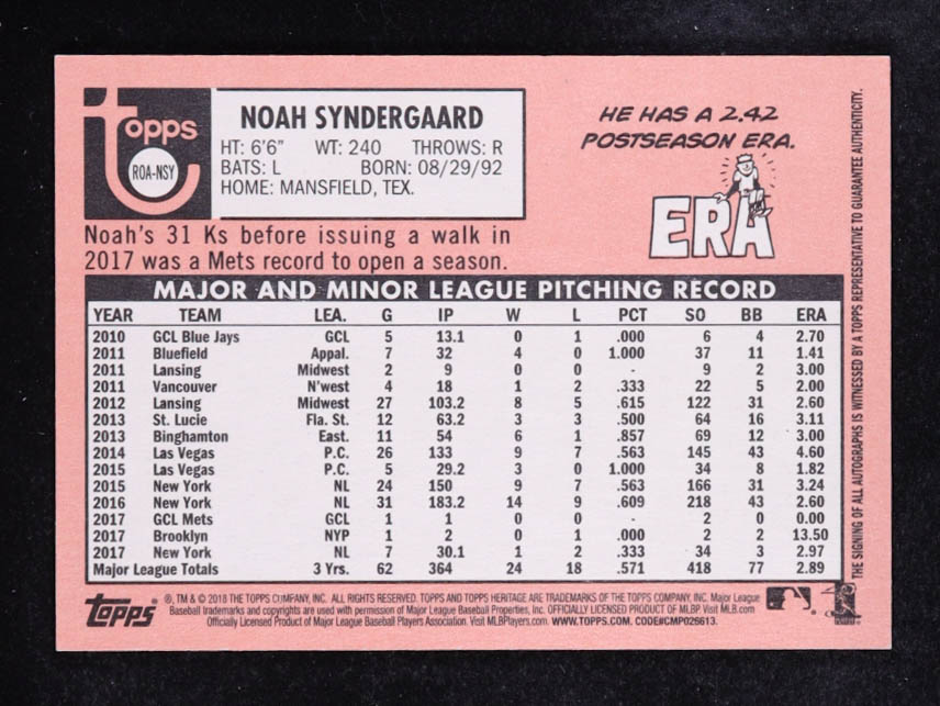 Noah Syndergaard 2018 Topps Transcendent VIP Party Buyback Autographs #ROANSY Ohtani #1/2 at PristineAuction.com Noah Syndergaard 2018 Topps Transcendent VIP Party Buyback Autographs #ROANSY Ohtani #1/2 at PristineAuction.com