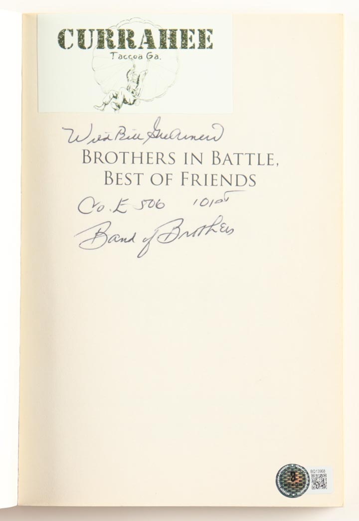 "Wild" Bill Guarnere Signed "Brothers In Battle" Paperback Book Inscribed "Co. E 506 101st, Band Of Brothers" (Beckett) at PristineAuction.com "Wild" Bill Guarnere Signed "Brothers In Battle" Paperback Book Inscribed "Co. E 506 101st, Band Of Brothers" (Beckett) at PristineAuction.com