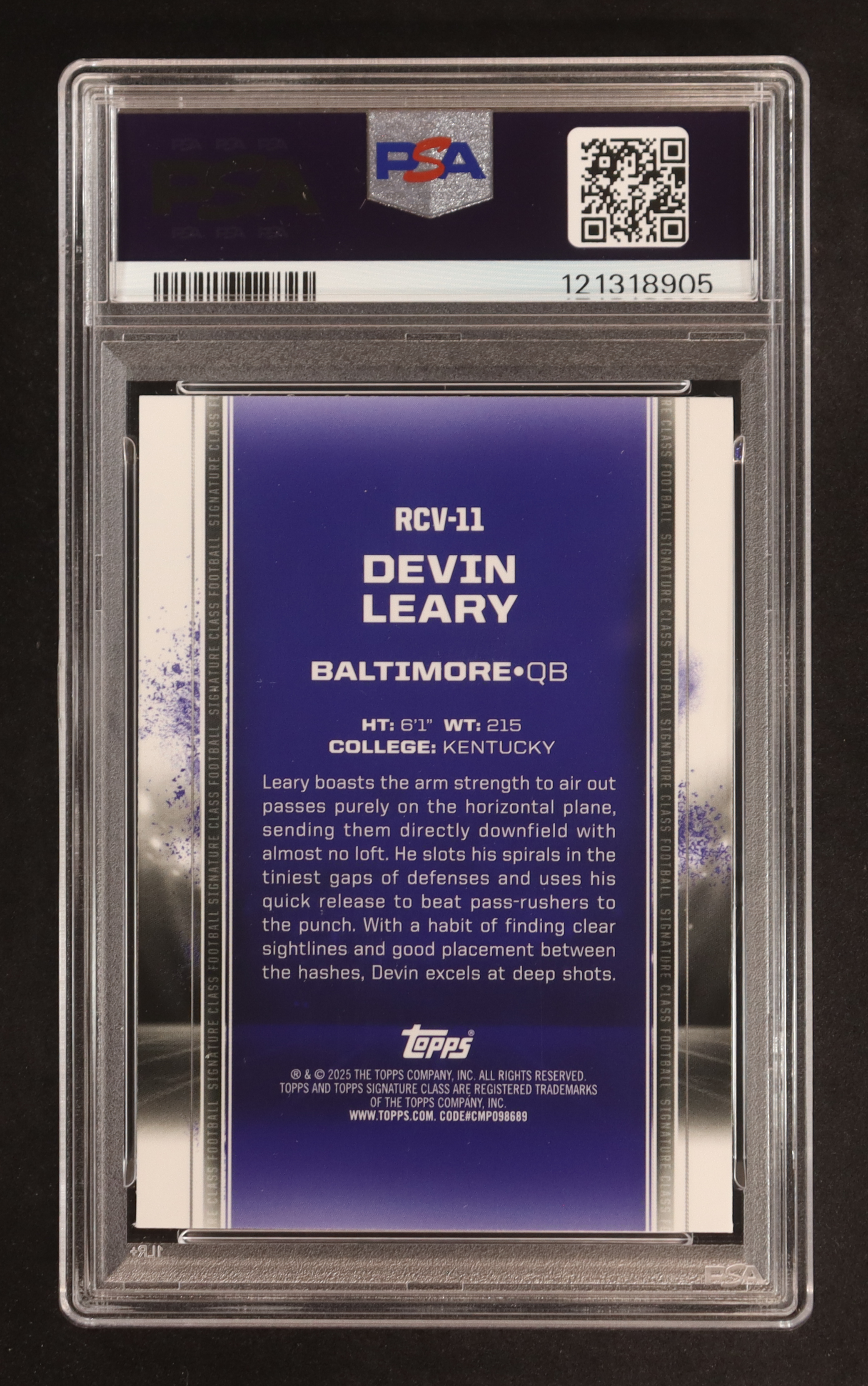 Devin Leary 2024 Topps Signature Class Chrome Rookie Variations Indigo Refractors #RCV11 RC #33/175 (PSA 9) at PristineAuction.com Devin Leary 2024 Topps Signature Class Chrome Rookie Variations Indigo Refractors #RCV11 RC #33/175 (PSA 9) at PristineAuction.com