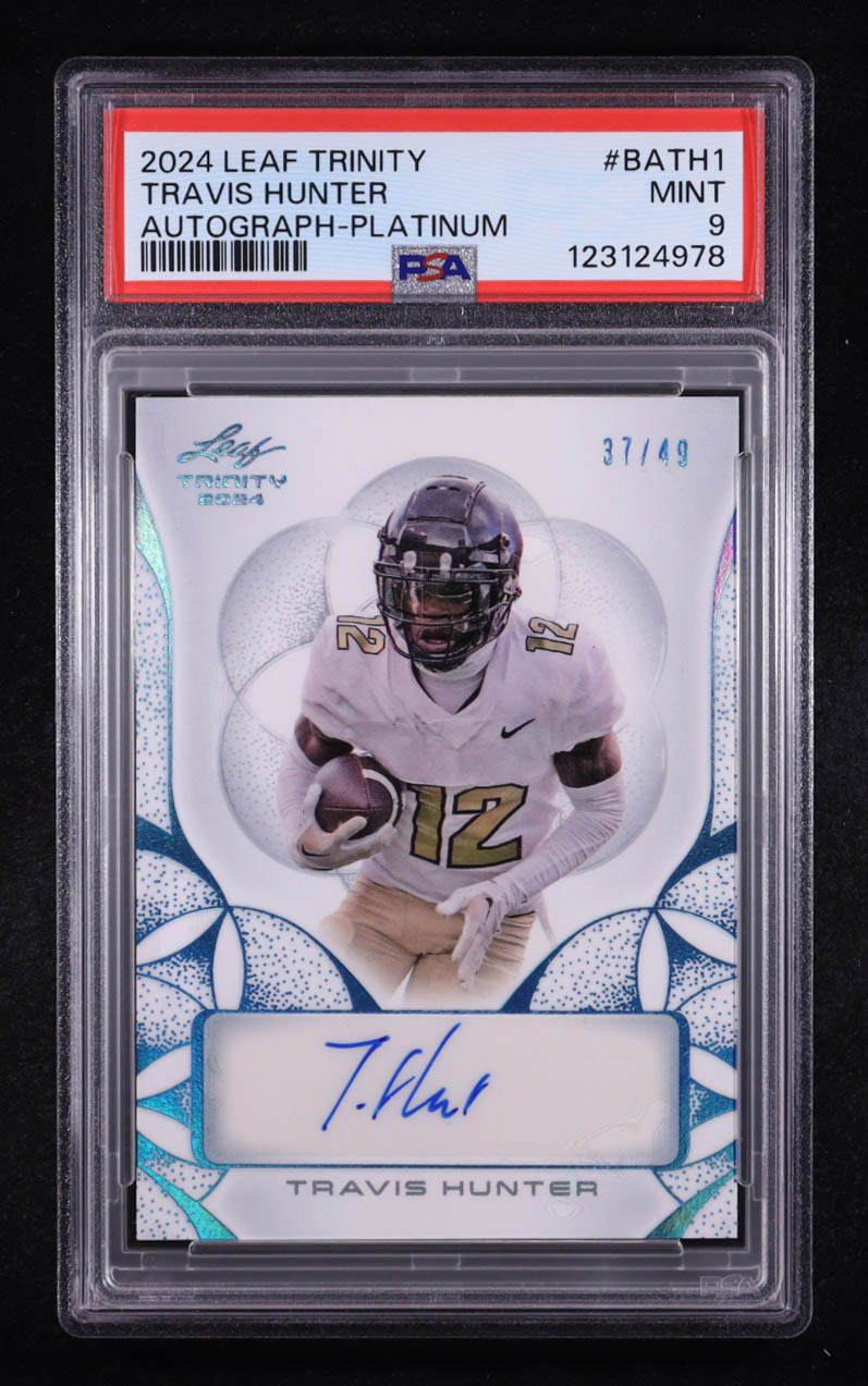 Travis Hunter 2024 Leaf Trinity Platinum #BATH1 #37/49 RC (PSA 9) at PristineAuction.com Travis Hunter 2024 Leaf Trinity Platinum #BATH1 #37/49 RC (PSA 9) at PristineAuction.com
