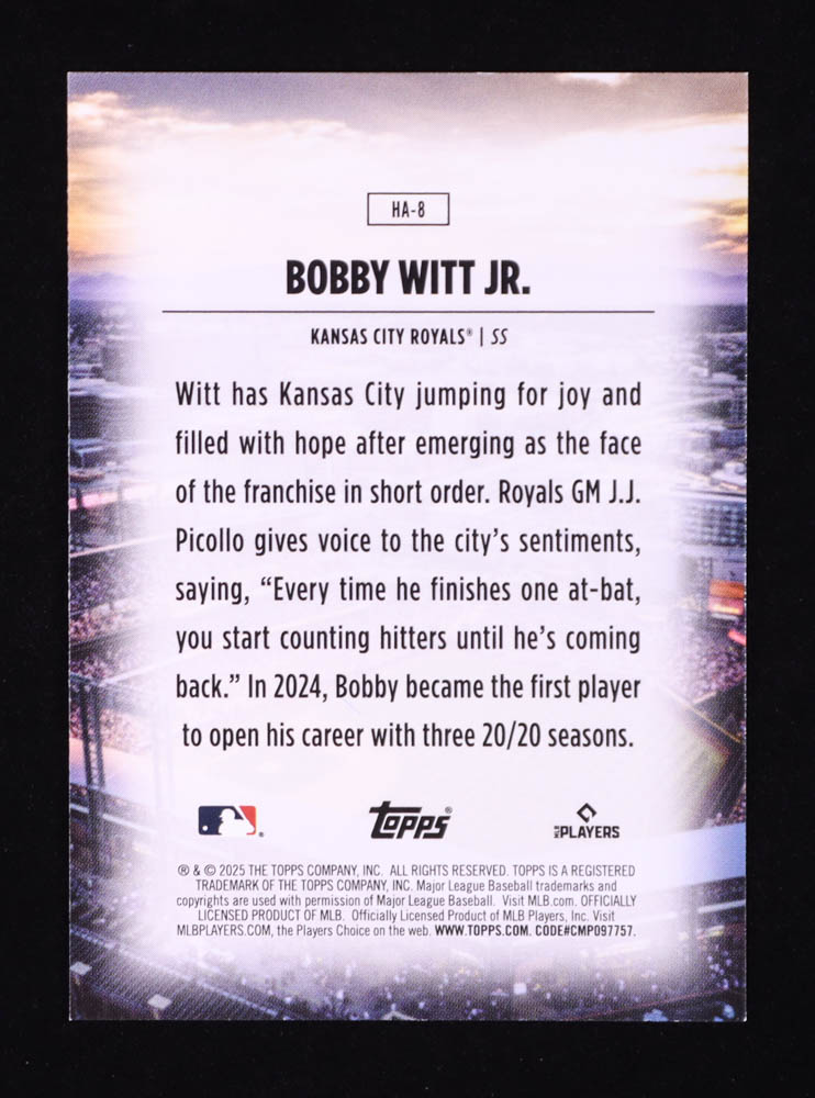 Bobby Witt Jr. 2025 Topps Home Field Advantage #HA8 at PristineAuction.com Bobby Witt Jr. 2025 Topps Home Field Advantage #HA8 at PristineAuction.com