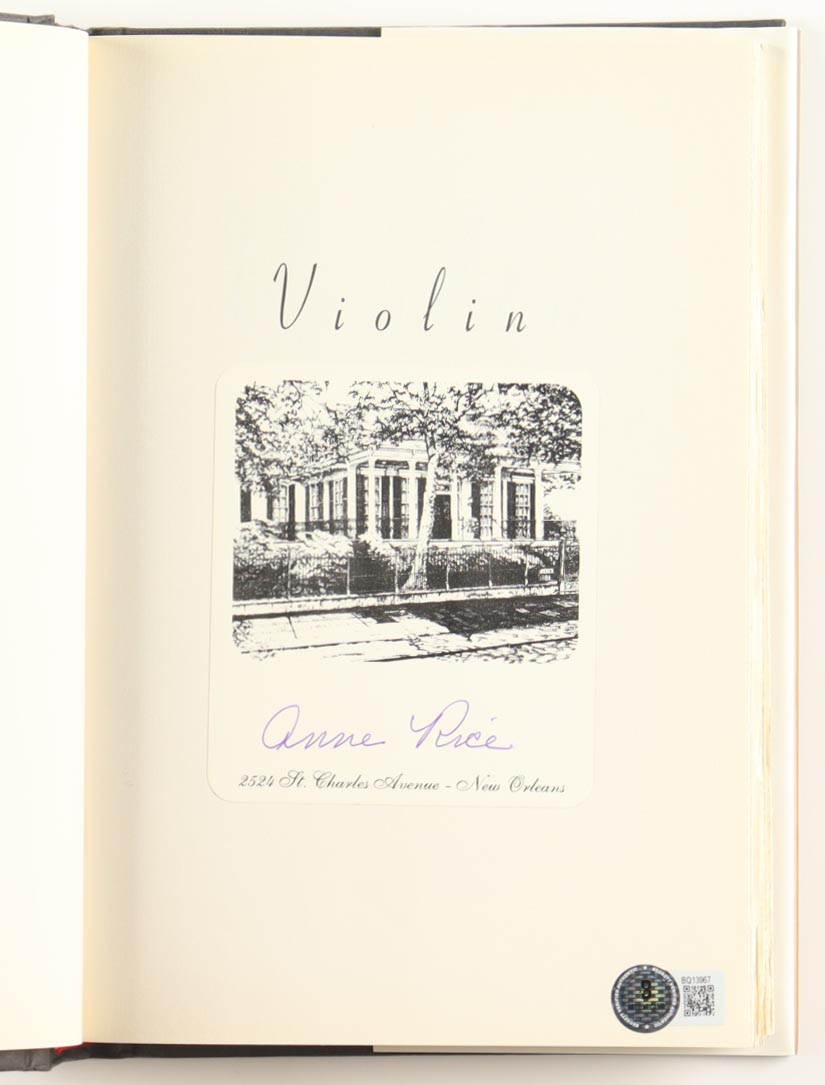 Anne Rice Signed "Violin" Hardcover Book (Beckett) at PristineAuction.com Anne Rice Signed "Violin" Hardcover Book (Beckett) at PristineAuction.com