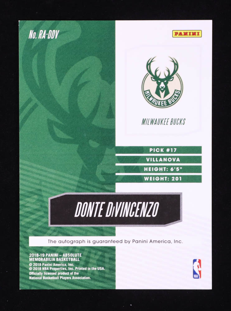 Donte DiVincenzo 2018-19 Absolute Memorabilia Rookie Autographs #17 RC #121/125 at PristineAuction.com Donte DiVincenzo 2018-19 Absolute Memorabilia Rookie Autographs #17 RC #121/125 at PristineAuction.com