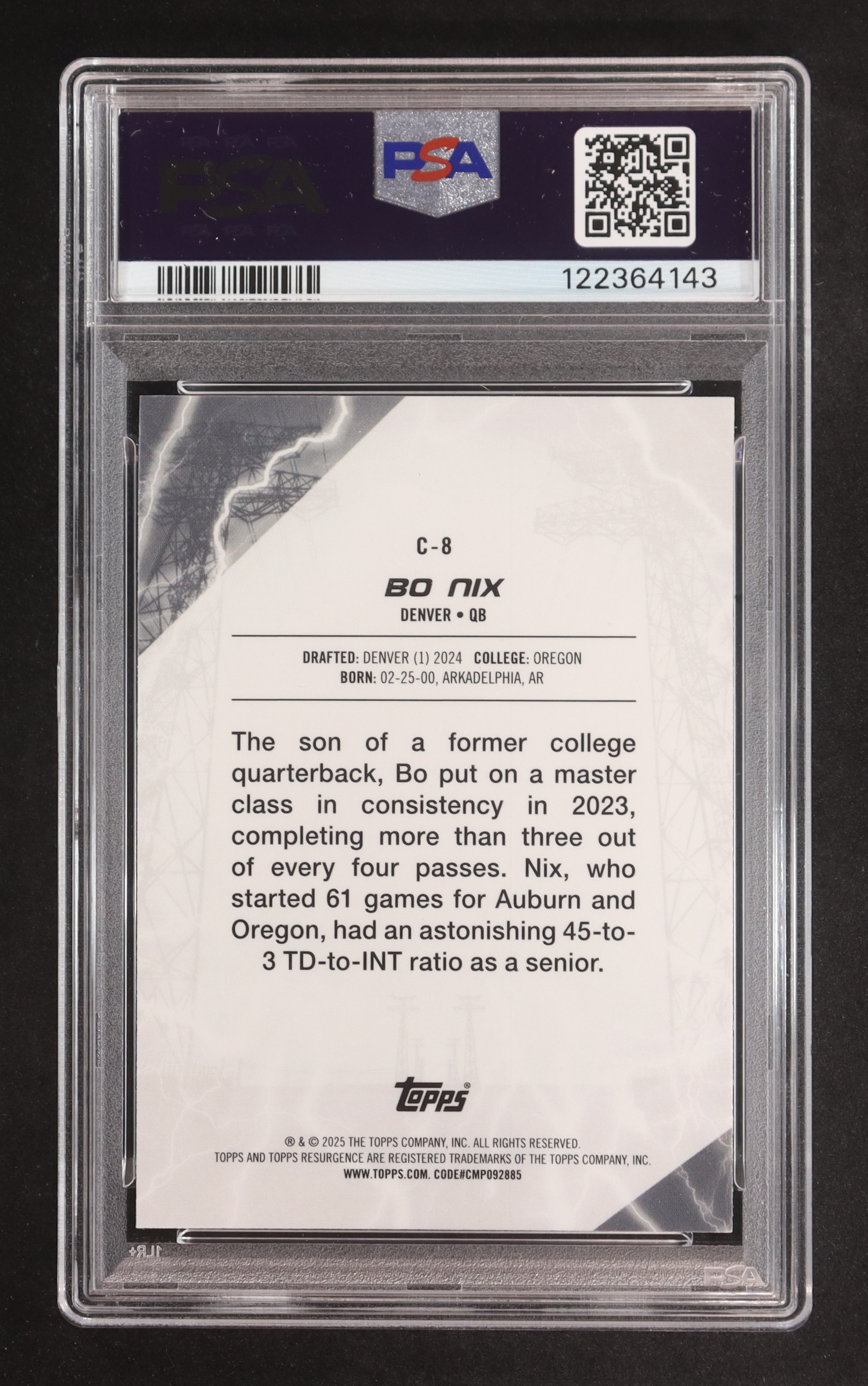 Bo Nix 2024 Topps Resurgence Conductors #C8 RC (PSA 9) at PristineAuction.com Bo Nix 2024 Topps Resurgence Conductors #C8 RC (PSA 9) at PristineAuction.com