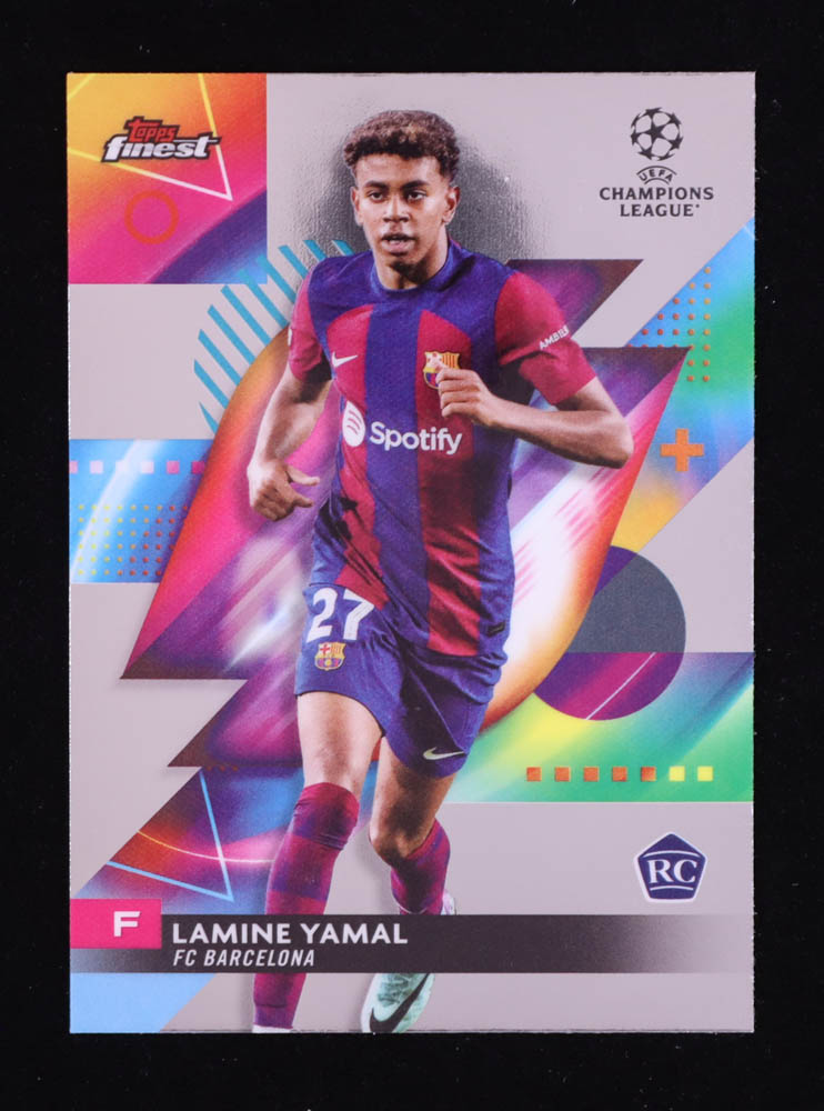 Lamine Yamal 2023-24 Finest UEFA Club Competitions #50 RC at PristineAuction.com Lamine Yamal 2023-24 Finest UEFA Club Competitions #50 RC at PristineAuction.com