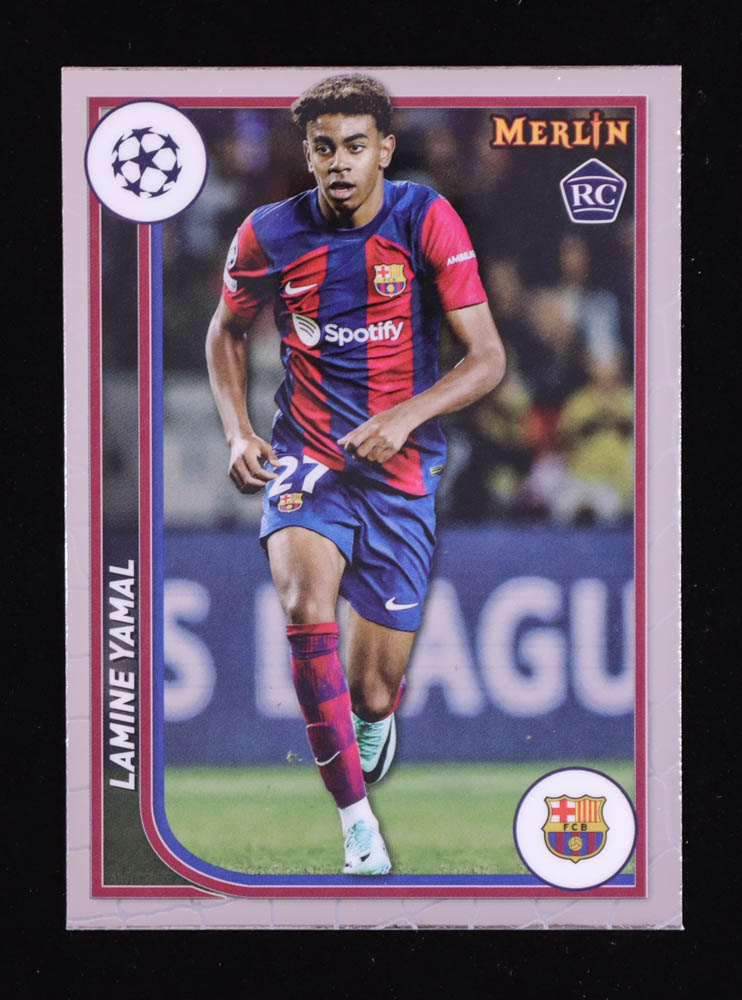 Lamine Yamal 2023-24 Merlin UEFA Club Competitions #27 RC at PristineAuction.com Lamine Yamal 2023-24 Merlin UEFA Club Competitions #27 RC at PristineAuction.com
