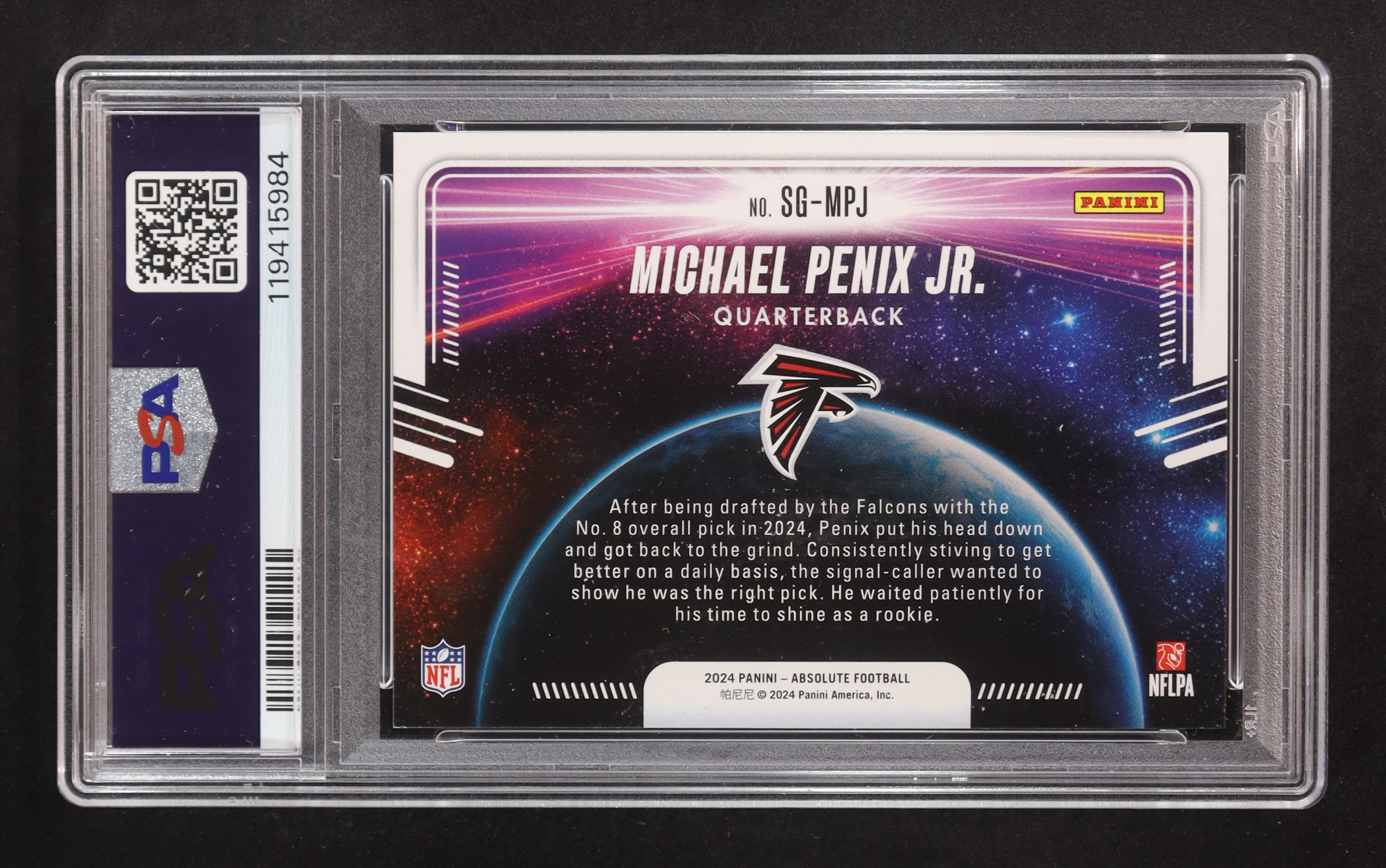 Michael Penix Jr. 2024 Absolute Star Gazing #8 RC (PSA 9) at PristineAuction.com Michael Penix Jr. 2024 Absolute Star Gazing #8 RC (PSA 9) at PristineAuction.com