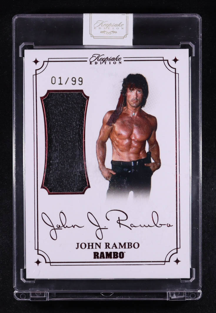John Rambo 2024 Keepsake Collection Rambo Premiere Edition Laser Signapatches Red Foil #30 #01/99 at PristineAuction.com John Rambo 2024 Keepsake Collection Rambo Premiere Edition Laser Signapatches Red Foil #30 #01/99 at PristineAuction.com