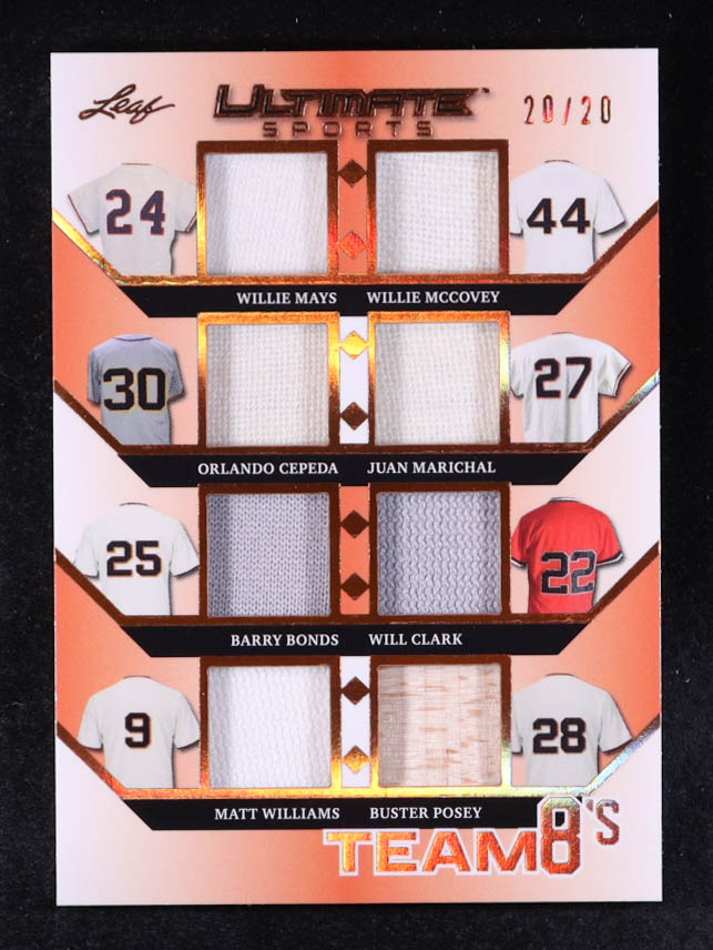 Willie Mays / Willie McCovey / Orlando Cepeda / Juan Marichal / Barry Bonds / Will Clark / Matt Williams / Buster Posey 2024 Leaf Ultimate Sports Teams 8s Bronze Holofoil #T8-7 #20/20 at PristineAuction.com Willie Mays / Willie McCovey / Orlando Cepeda / Juan Marichal / Barry Bonds / Will Clark / Matt Williams / Buster Posey 2024 Leaf Ultimate Sports Teams 8s Bronze Holofoil #T8-7 #20/20 at PristineAuction.com