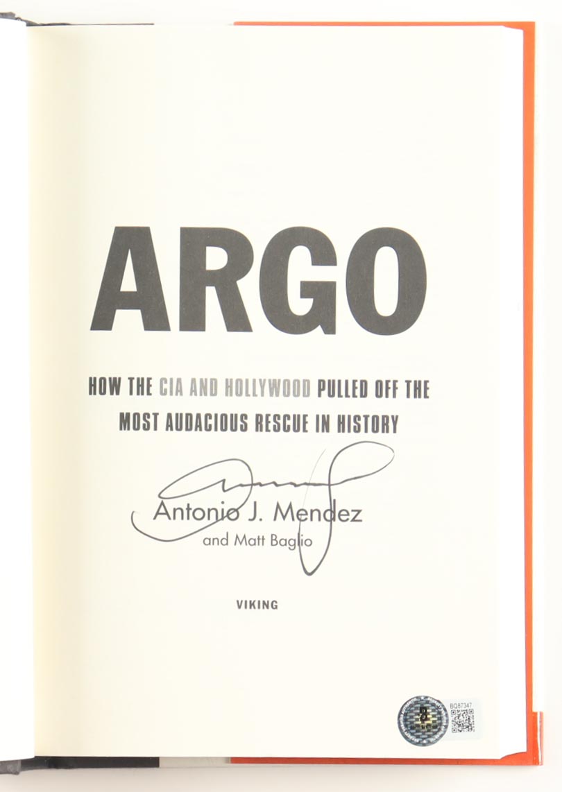Antonio Mendez Signed "Argo" Hardcover Book (Beckett) at PristineAuction.com Antonio Mendez Signed "Argo" Hardcover Book (Beckett) at PristineAuction.com