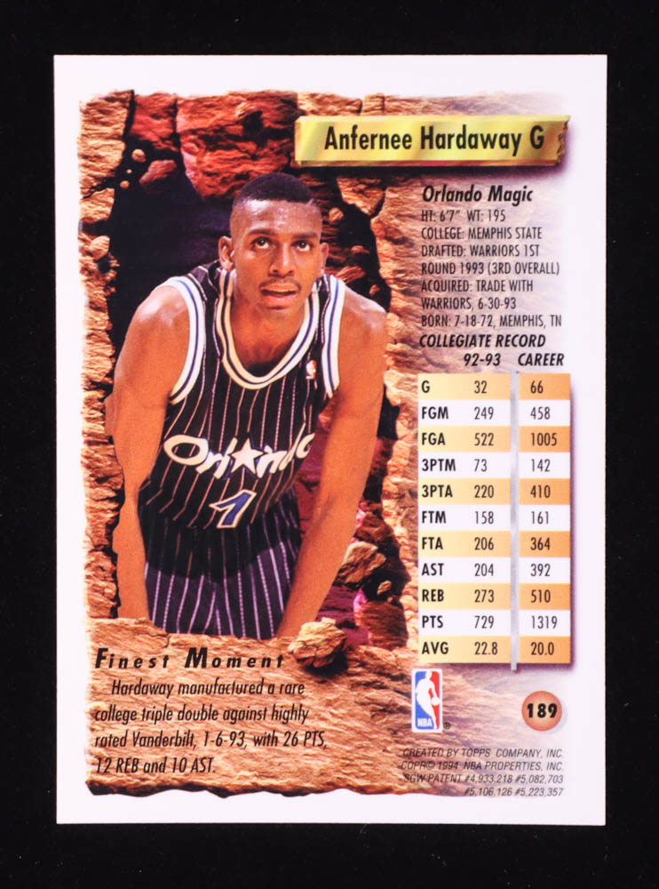 Anfernee Hardaway 1993-94 Finest #189 RC at PristineAuction.com Anfernee Hardaway 1993-94 Finest #189 RC at PristineAuction.com