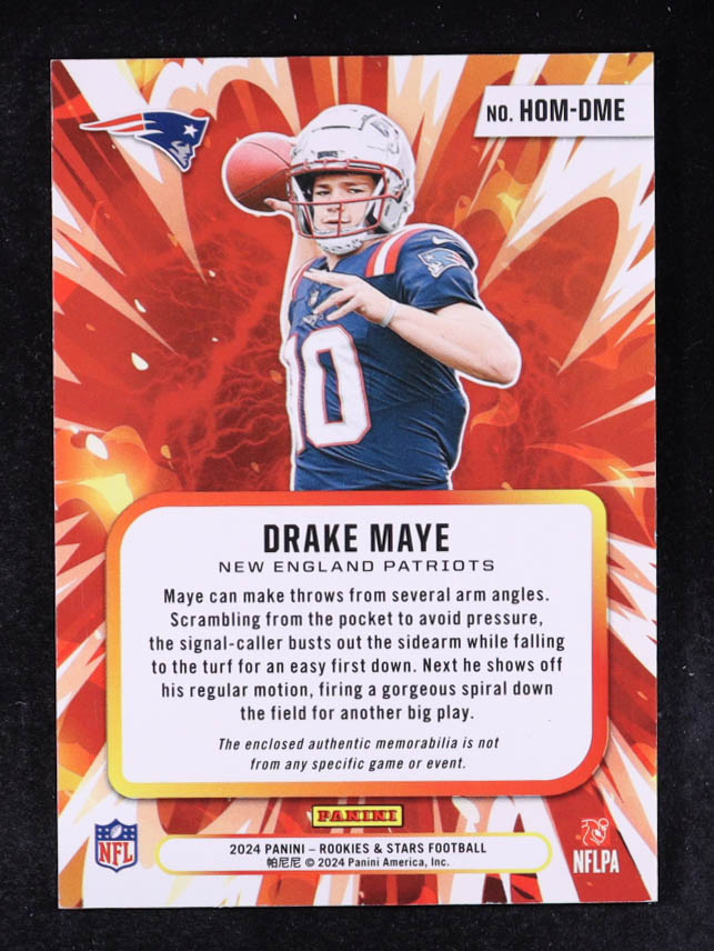 Drake Maye 2024 Rookies and Stars High Octane Memorabilia #8 #150/399 RC at PristineAuction.com Drake Maye 2024 Rookies and Stars High Octane Memorabilia #8 #150/399 RC at PristineAuction.com