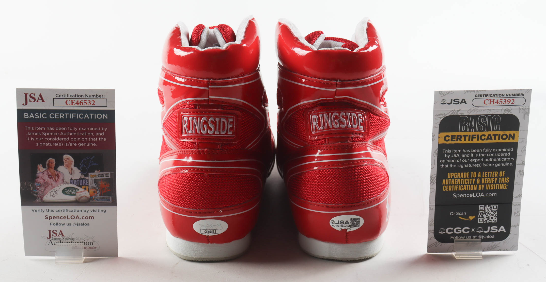 Julio Cessar Chavez, Marco Antonio Barrera & Erik Morales Signed Set of (2) Ringside Professional Boxing Shoes with Display Case (JSA) at PristineAuction.com Julio Cessar Chavez, Marco Antonio Barrera & Erik Morales Signed Set of (2) Ringside Professional Boxing Shoes with Display Case (JSA) at PristineAuction.com