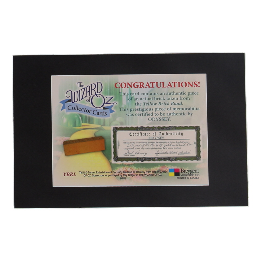 Jerry Maren Signed LE "The Wizard Of Oz" Authentic Piece Of "The Yellow Brick Road" Collector Card Inscribed "Lollipop Kid" (Beckett) at PristineAuction.com Jerry Maren Signed LE "The Wizard Of Oz" Authentic Piece Of "The Yellow Brick Road" Collector Card Inscribed "Lollipop Kid" (Beckett) at PristineAuction.com