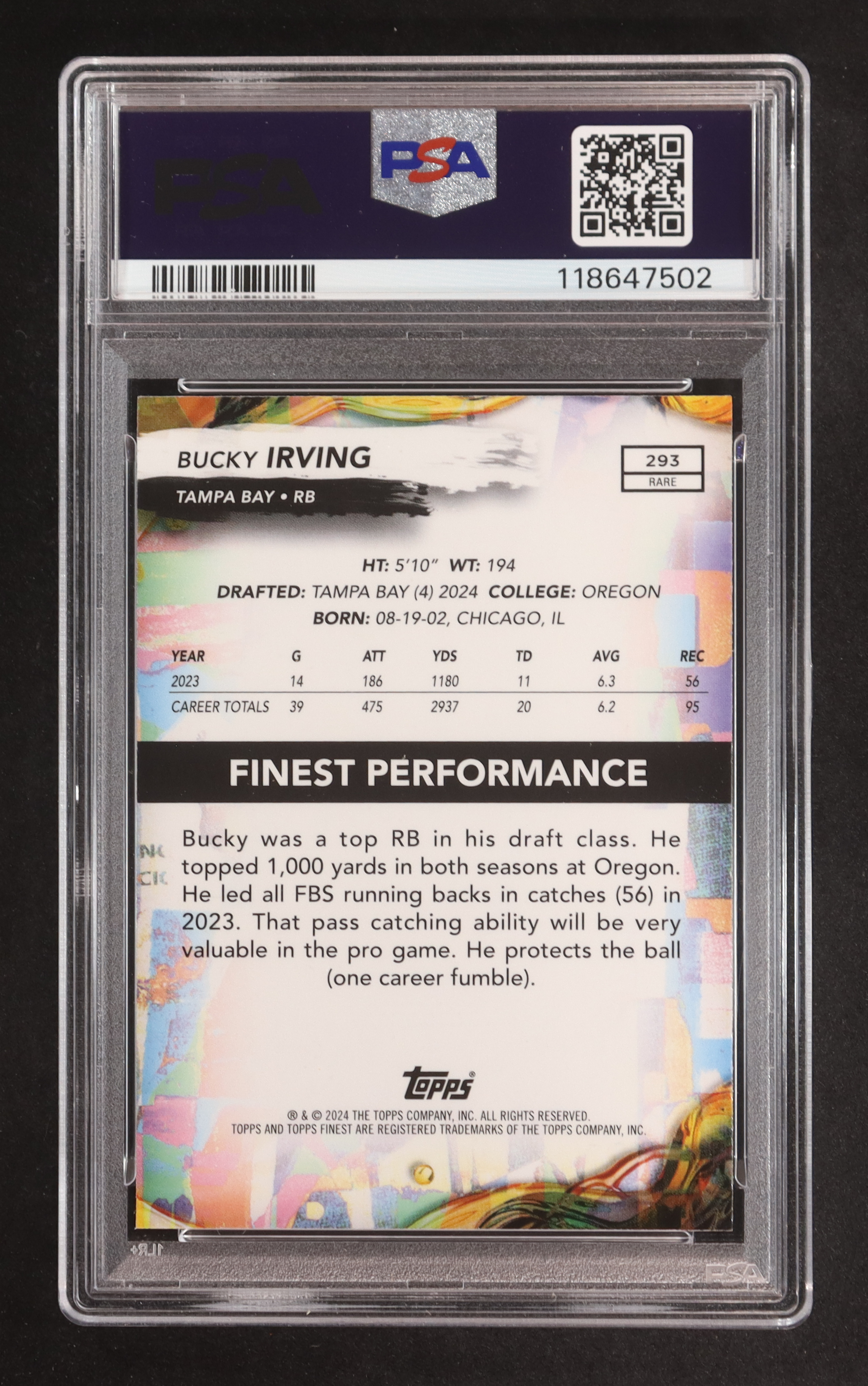 Bucky Irving 2024 Finest #293 RC (PSA 9) at PristineAuction.com Bucky Irving 2024 Finest #293 RC (PSA 9) at PristineAuction.com