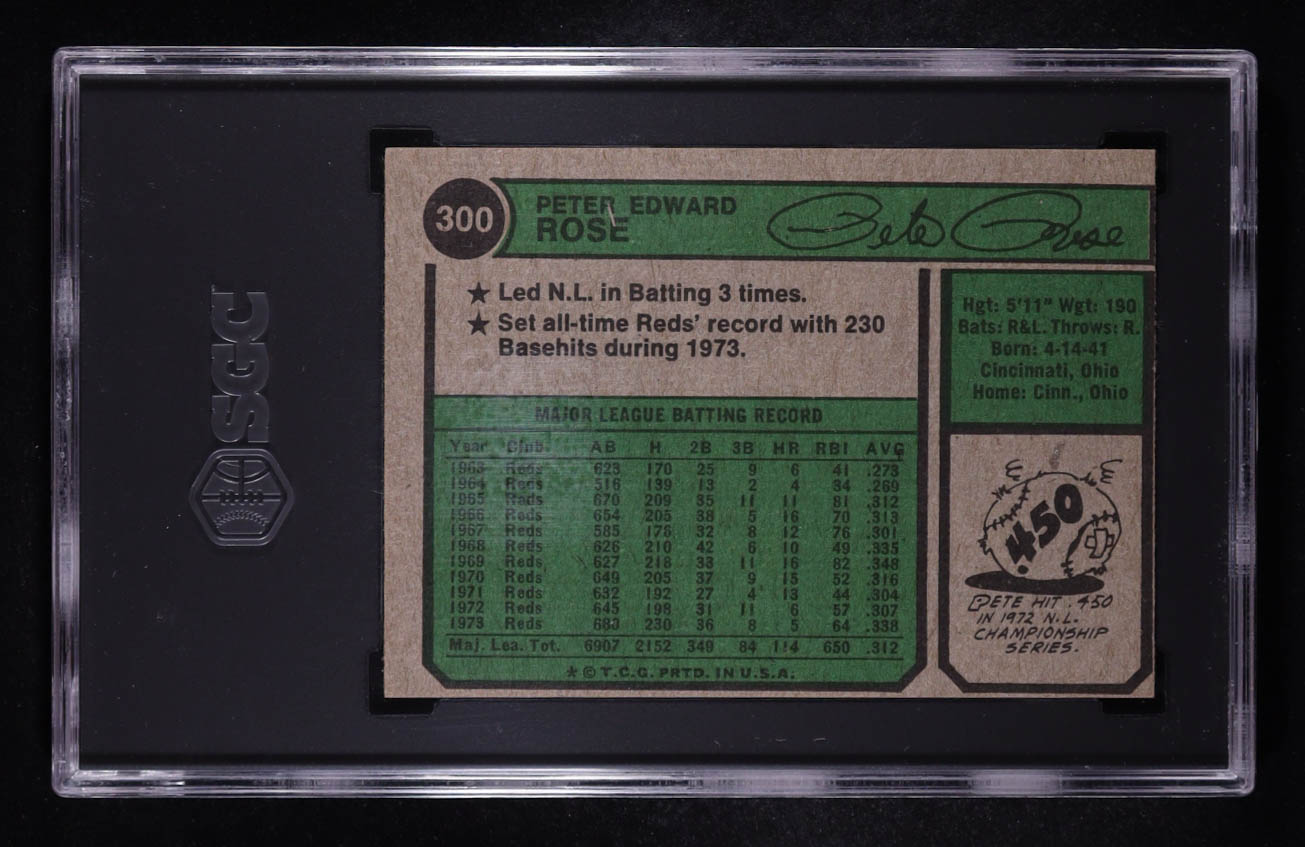 Pete Rose 1974 Topps #300 (SGC 7) at PristineAuction.com Pete Rose 1974 Topps #300 (SGC 7) at PristineAuction.com