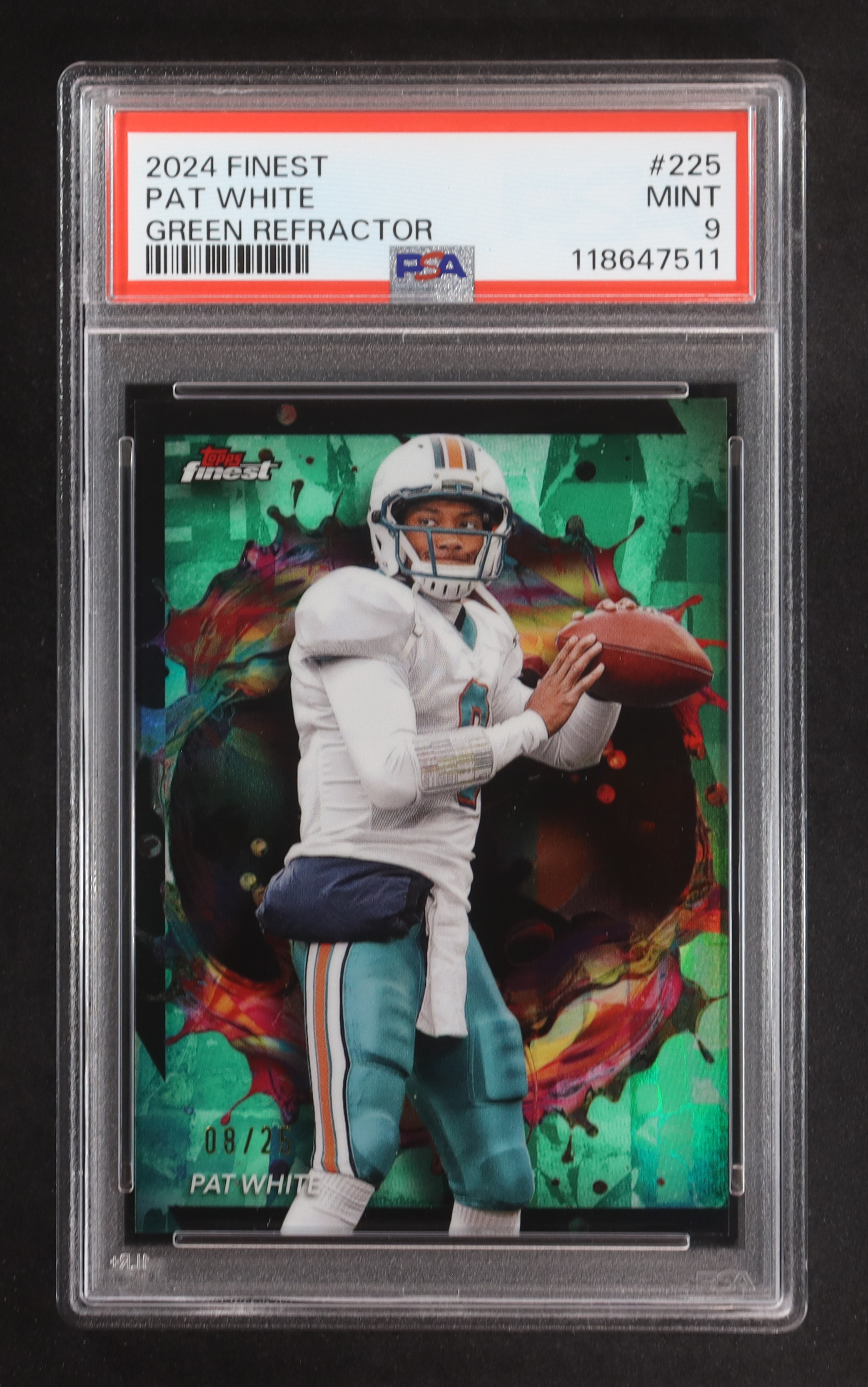 Pat White 2024 Finest Green Refractors #225 RC #8/25 (PSA 9) at PristineAuction.com Pat White 2024 Finest Green Refractors #225 RC #8/25 (PSA 9) at PristineAuction.com