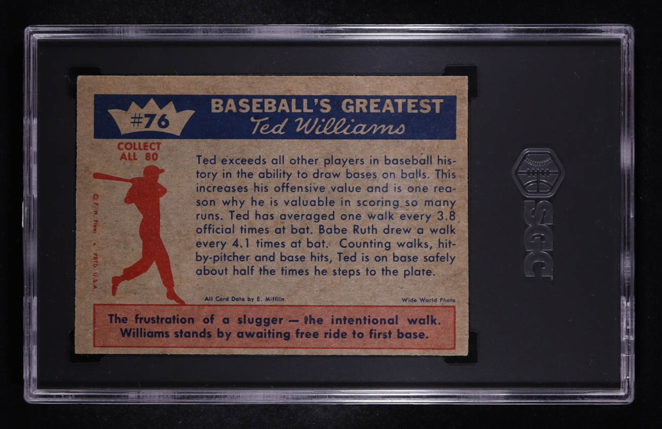 Ted Williams 1959 Fleer Ted Williams #76 On Base Record (SGC 3) at PristineAuction.com Ted Williams 1959 Fleer Ted Williams #76 On Base Record (SGC 3) at PristineAuction.com
