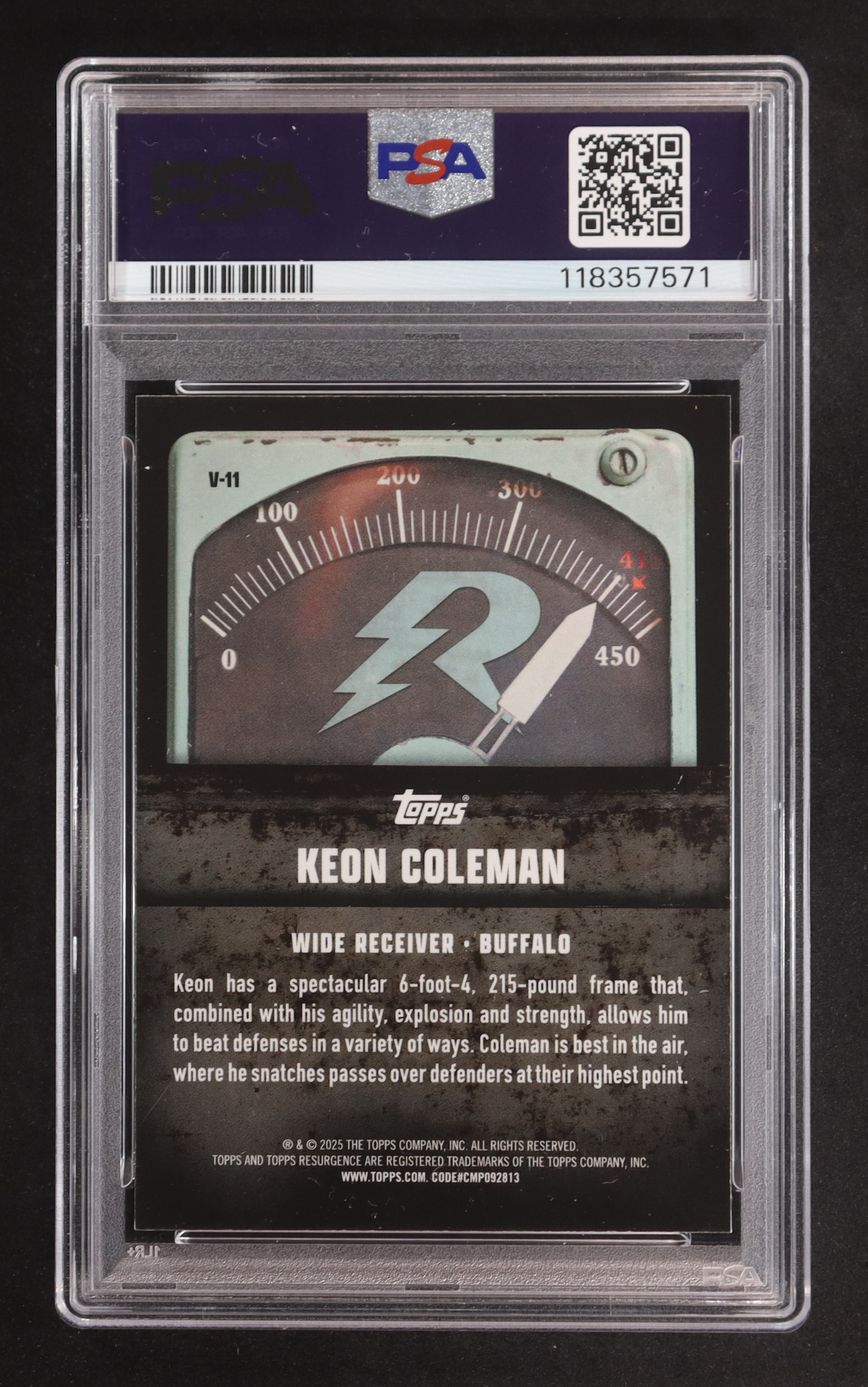 Keon Coleman 2024 Topps Resurgence Voltaic #V11 RC (PSA 10) at PristineAuction.com Keon Coleman 2024 Topps Resurgence Voltaic #V11 RC (PSA 10) at PristineAuction.com