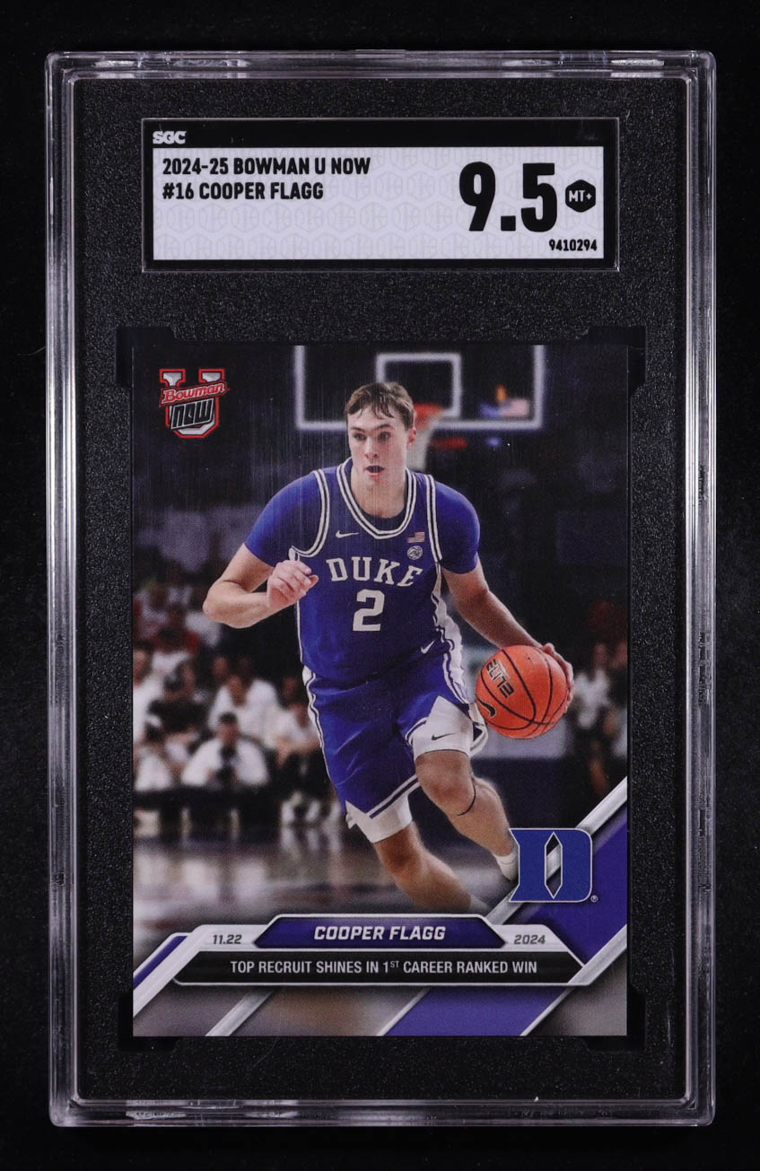 Cooper Flagg 2024-25 Bowman University Now #16 RC (SGC 9.5) at PristineAuction.com Cooper Flagg 2024-25 Bowman University Now #16 RC (SGC 9.5) at PristineAuction.com