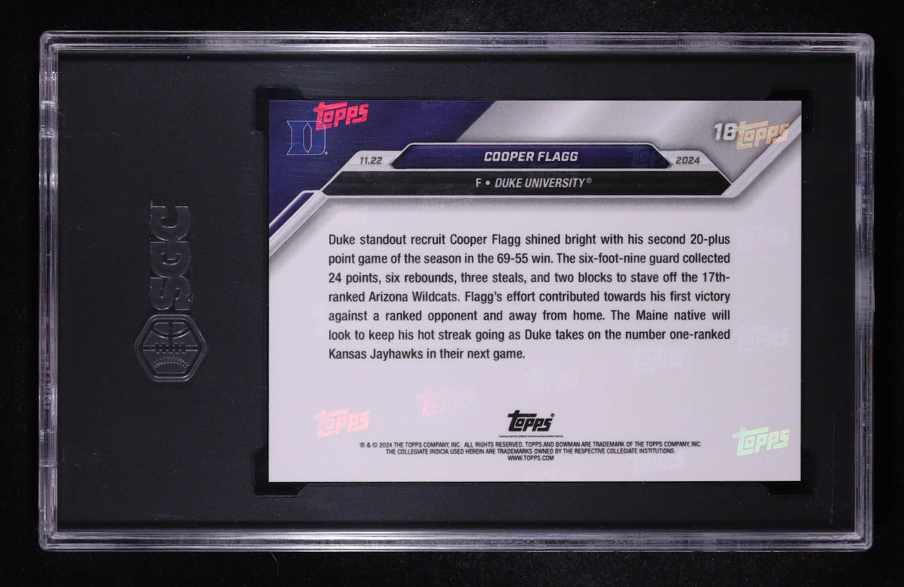 Cooper Flagg 2024-25 Bowman University Now #16 RC (SGC 9.5) at PristineAuction.com Cooper Flagg 2024-25 Bowman University Now #16 RC (SGC 9.5) at PristineAuction.com