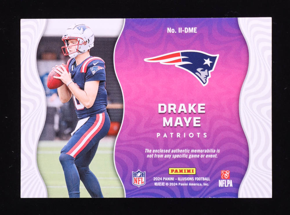 Drake Maye 2024 Panini Illusions Instant Impact Jerseys #2 RC at PristineAuction.com Drake Maye 2024 Panini Illusions Instant Impact Jerseys #2 RC at PristineAuction.com