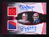 Steve Young / Jim Kelly 2024 Leaf ITG Used Sports Dual Memorabilia Autograph Spectrum Pink #IGDA7 #5/7 at PristineAuction.com