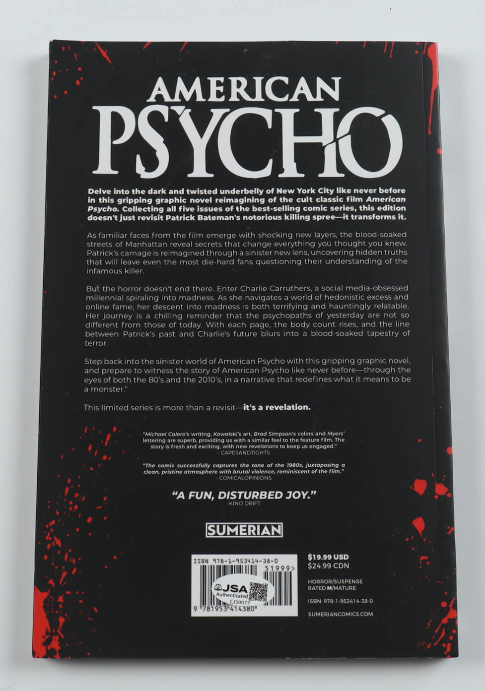 Christian Bale Signed 2024 "American Psycho" Vol. 1 Omnibus Sumerian Comic Book (JSA) at PristineAuction.com Christian Bale Signed 2024 "American Psycho" Vol. 1 Omnibus Sumerian Comic Book (JSA) at PristineAuction.com
