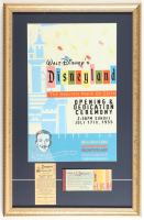Disney's "Opening Day" Custom Framed Art Print Display with Ticket Book & .25c Parking Ticket at PristineAuction.com