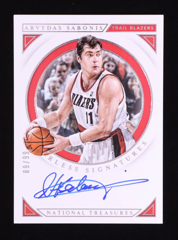 Arvydas Sabonis 2018-19 Panini National Treasures Peerless Signatures #47 #89/99 at PristineAuction.com Arvydas Sabonis 2018-19 Panini National Treasures Peerless Signatures #47 #89/99 at PristineAuction.com