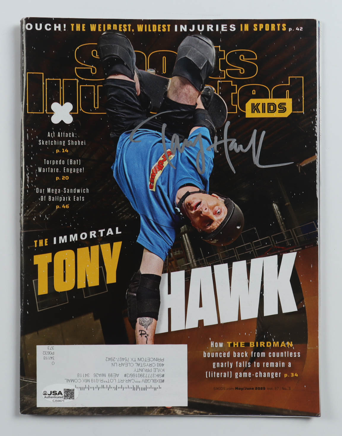 Tony Hawk Signed 2025 Sports Illustrated Kids Magazine (JSA) at PristineAuction.com Tony Hawk Signed 2025 Sports Illustrated Kids Magazine (JSA) at PristineAuction.com