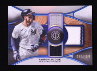 Aaron Judge 2025 Topps Tribute Triple Relics Blue #TTRAJ #057/150 at PristineAuction.com