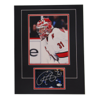 Frederik Andersen Signed Hurricanes Custom Cut Lithograph Display with Photo (JSA) at PristineAuction.com
