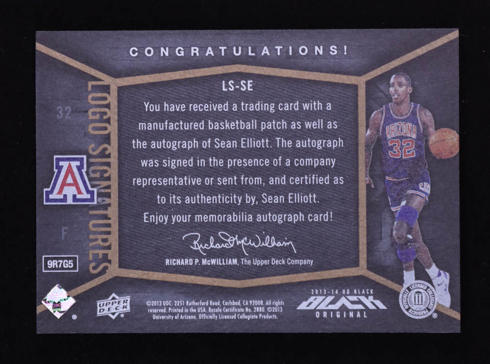 Sean Elliott 2013-14 UD Black Logo Signatures #LSSE #28/40 at PristineAuction.com Sean Elliott 2013-14 UD Black Logo Signatures #LSSE #28/40 at PristineAuction.com