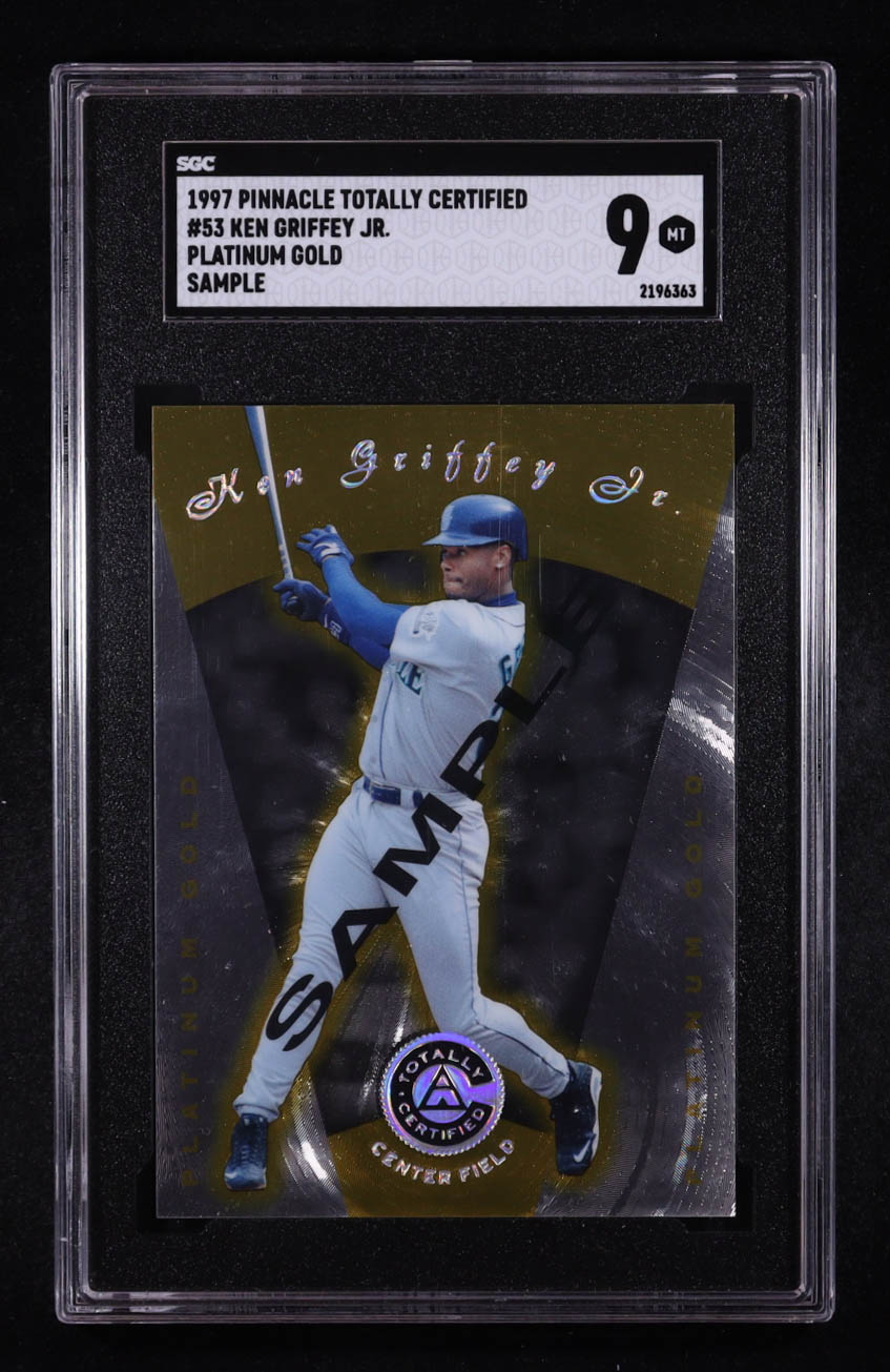 Ken Griffey Jr. 1997 Pinnacle Totally Certified Samples #53 Gold (SGC 9) at PristineAuction.com Ken Griffey Jr. 1997 Pinnacle Totally Certified Samples #53 Gold (SGC 9) at PristineAuction.com