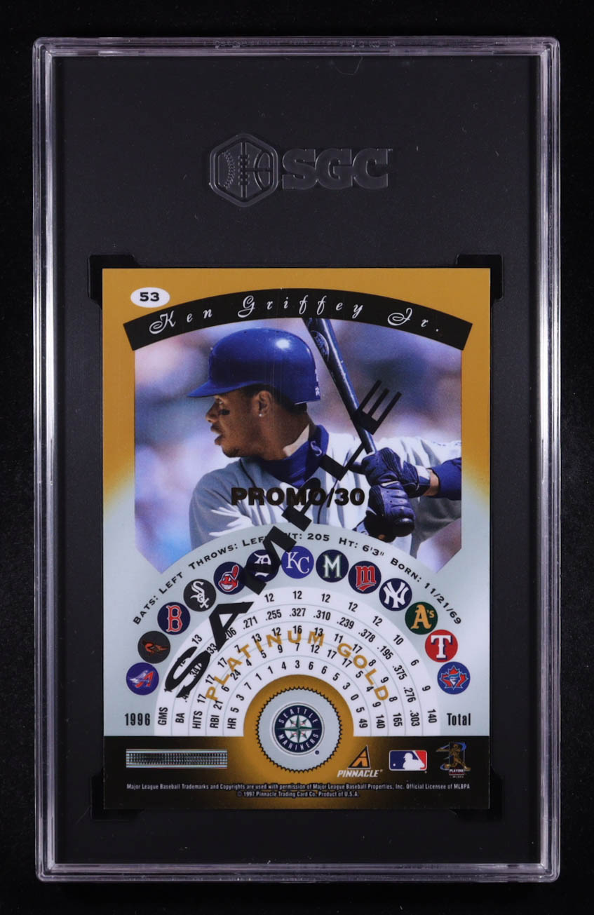 Ken Griffey Jr. 1997 Pinnacle Totally Certified Samples #53 Gold (SGC 9) at PristineAuction.com Ken Griffey Jr. 1997 Pinnacle Totally Certified Samples #53 Gold (SGC 9) at PristineAuction.com