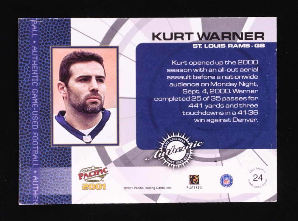 Kurt Warner 2001 Pacific Game Gear #24 #63/99 at PristineAuction.com Kurt Warner 2001 Pacific Game Gear #24 #63/99 at PristineAuction.com