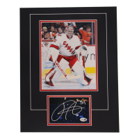 Frederik Andersen Signed Hurricanes Custom Cut Lithograph Display with Photo (JSA) at PristineAuction.com