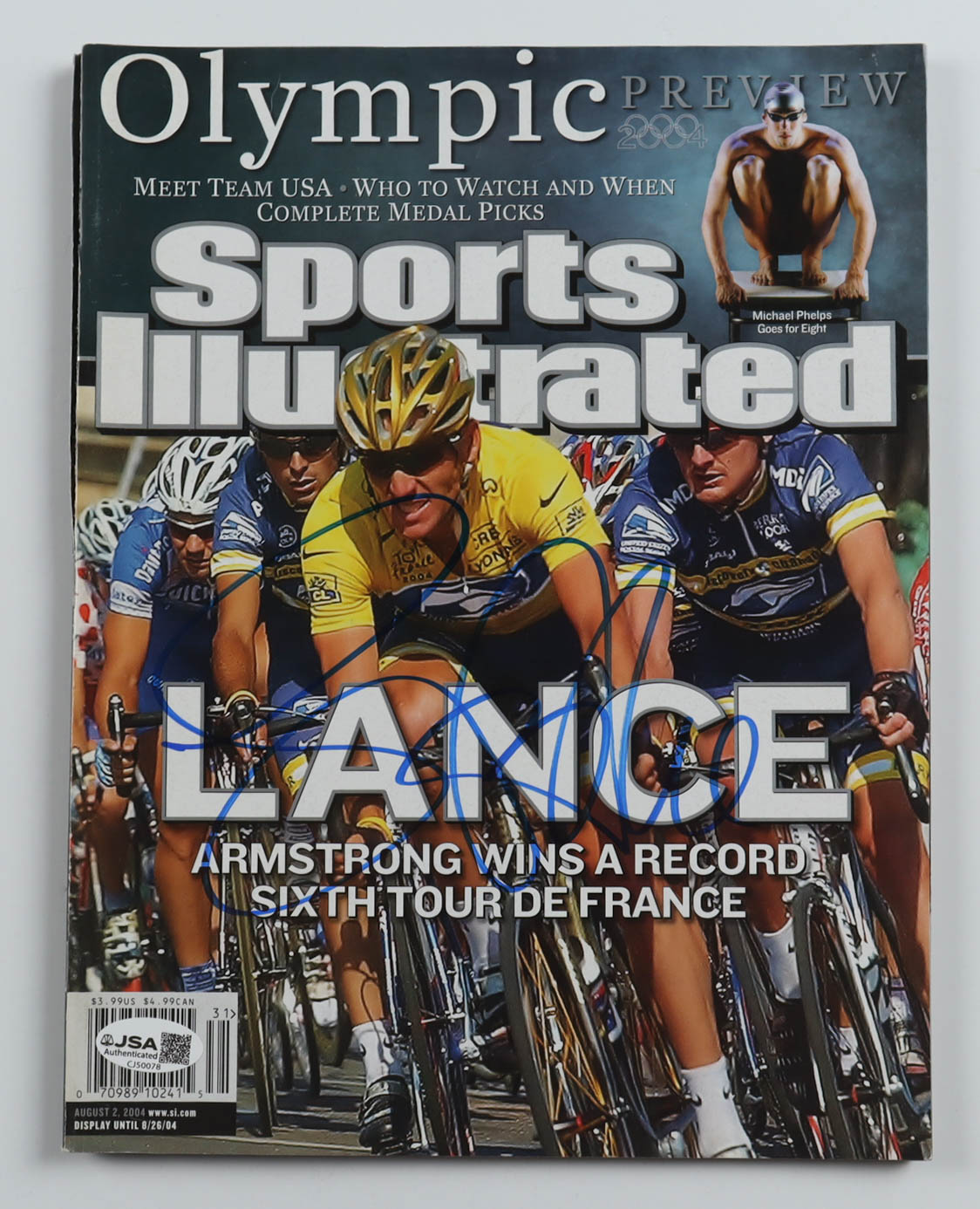 Lance Armstrong Signed 2004 Sports Illustrated Magazine (JSA) at PristineAuction.com Lance Armstrong Signed 2004 Sports Illustrated Magazine (JSA) at PristineAuction.com