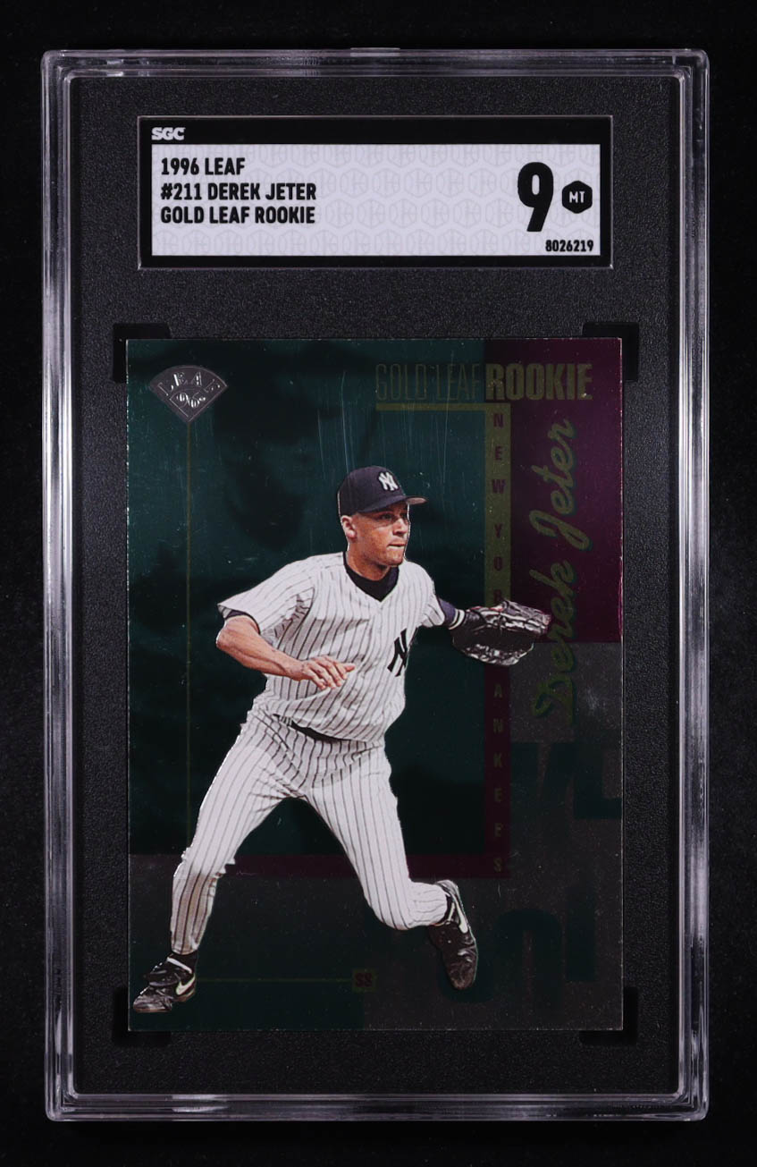 Derek Jeter 1996 Leaf #211 RC (SGC 9) at PristineAuction.com Derek Jeter 1996 Leaf #211 RC (SGC 9) at PristineAuction.com