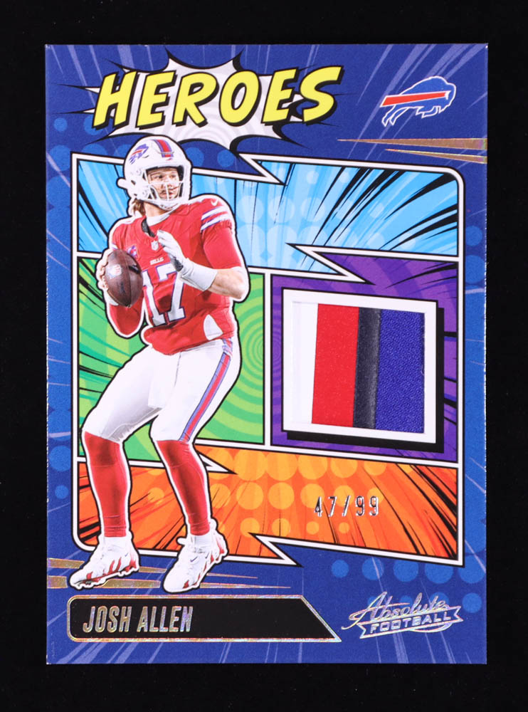 Josh Allen 2025 Absolute Absolute Heroes Memorabilia Gold #14 #47/99 at PristineAuction.com Josh Allen 2025 Absolute Absolute Heroes Memorabilia Gold #14 #47/99 at PristineAuction.com