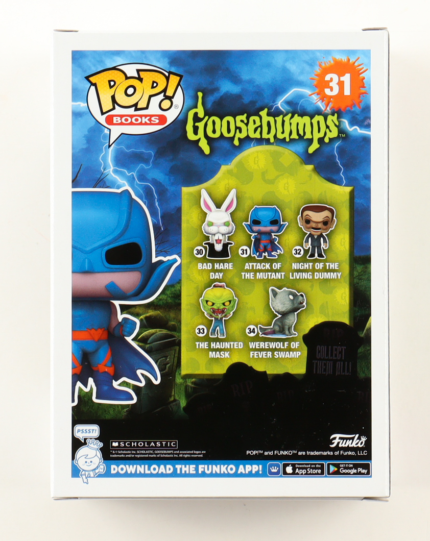 R.L. Stine Signed "Goosebumps" #31 Attack of the Mutant Funko Pop! Vinyl Figure (JSA) at PristineAuction.com R.L. Stine Signed "Goosebumps" #31 Attack of the Mutant Funko Pop! Vinyl Figure (JSA) at PristineAuction.com