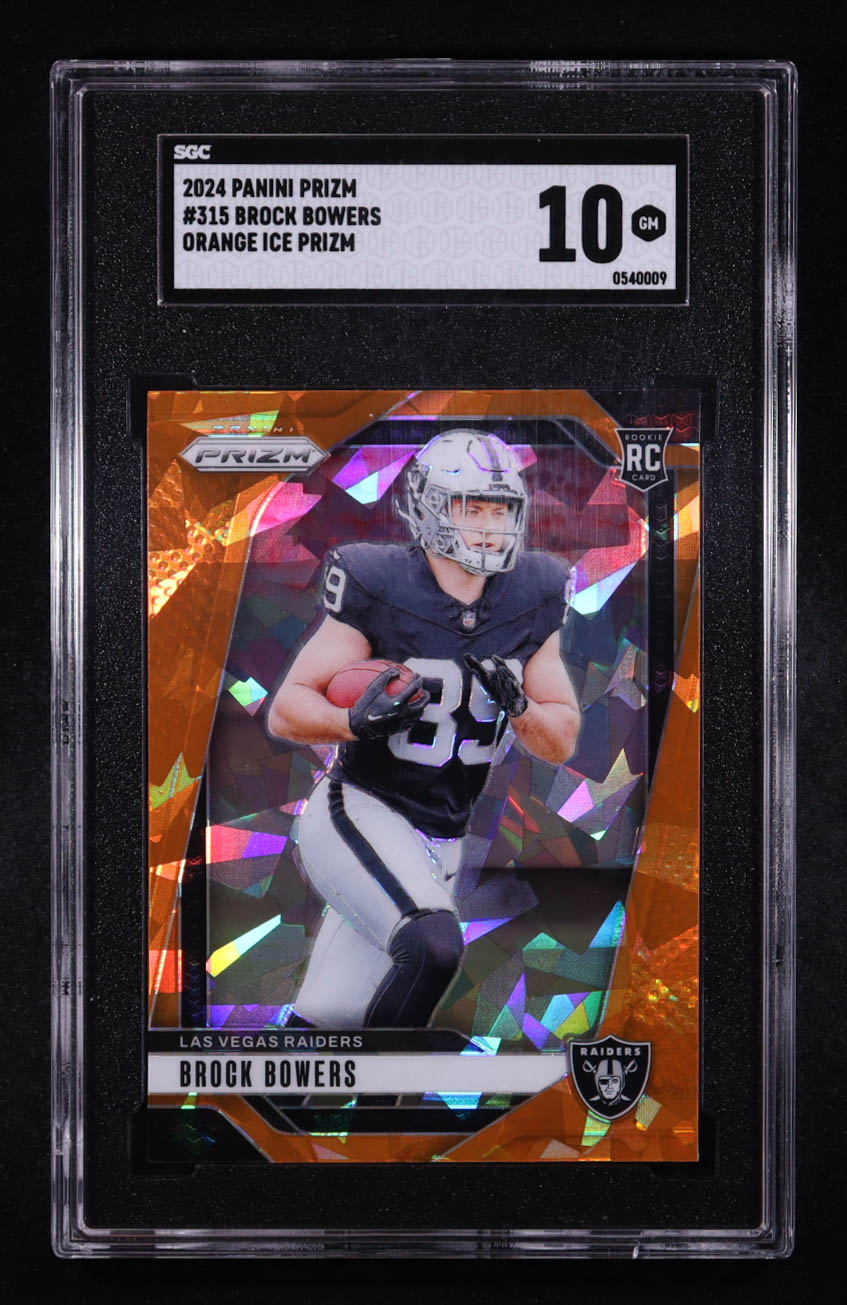 Brock Bowers 2024 Panini Prizm Prizms Orange Ice #315 RC (SGC 10) at PristineAuction.com Brock Bowers 2024 Panini Prizm Prizms Orange Ice #315 RC (SGC 10) at PristineAuction.com