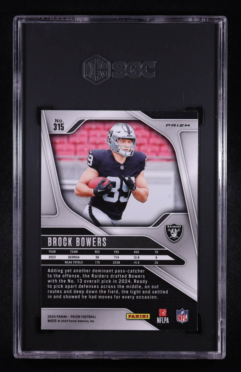 Brock Bowers 2024 Panini Prizm Prizms Orange Ice #315 RC (SGC 10) at PristineAuction.com Brock Bowers 2024 Panini Prizm Prizms Orange Ice #315 RC (SGC 10) at PristineAuction.com